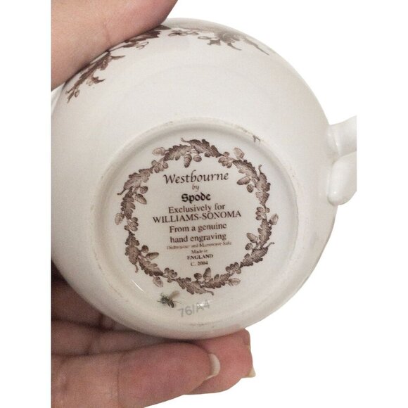 Spode Westbourne Williams-Sonoma Exclusive Tea Cups Set Of 4 Brown Leaf Design - Picture 5 of 10